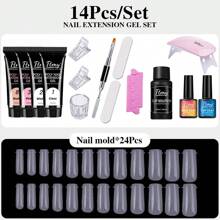 Ftmy FTMY The Nail Technician's Same Extension Gel Nail Polish Tool Set Includes Extension Glue, Rhinestones, Nail Brushes, Mini Lights, Etc., Making It Easy To DIY Professional Nails At Home, And The Party Can Amaze The Audience Every Day