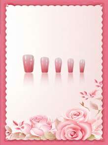 24Pcs Medium Size Coffin Shaped False Nails With Peach Ombre Gradient Design, Includes 1Pc Jelly Gel And 1Pc Nail File, Suitable For Music Festival Party, Dancing, Daily Wear, Removable And Reusable Press On Nails Nail Supplies Nails