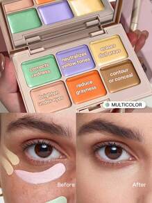 SHEGLAM Multi-Fix Concealer And Color Corrector-Macaron 6-Color Full Cover Cream Concealer Brightening Full Coverage Color Corrector Lightweight Multi-Use Smooth Concealer Brand Beauty Makeup Face Paint Cosmetic For Women Girls Perfect For Fall Winter Ide