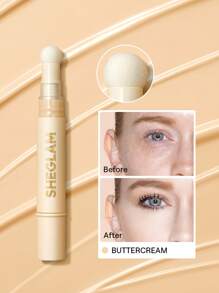 SHEGLAM Complexion Boost Concealer-Buttercream Sponge-Head Applicator Matte Liquid Concealer Long Lasting Brightening Color Corrector Weightless All-Day Long Lasting Hydrating Concealer Brand Beauty Makeup Face Paint Cosmetic For Women Girls Perfect For F