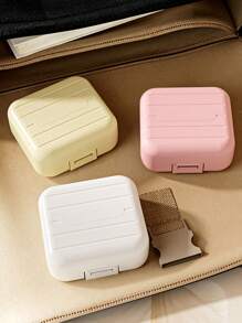 3pcs/1pc Portable 7-Day Pill Box Weekly 7-Grid Pill Storage Box Round Tablet Storage Box Portable And Sealable Tablet Finishing Box For Vitamins And Pills Travel Medicine Split Packaging Pill Box Suitable For Outdoor Travel And Office Travel Essential For