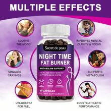 GREENPEOPLE Night Time Fat Burner Pills Weight Loss Support Metabolism Supplement