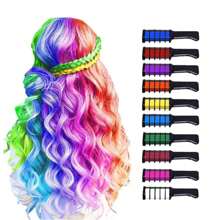 New Hair Chalk Comb Temporary Hair Color Dye For Girls, Washable Hair Chalk For Girls Birthday Christmas New Year Cosplay Hair DIY Party