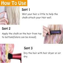 New Hair Chalk Comb Temporary Hair Color Dye For Girls, Washable Hair Chalk For Girls Birthday Christmas New Year Cosplay Hair DIY Party