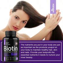 Biotin Capsules - Support Hair Growth, With Vitamin B6 B2 D3, Easy To Absorb, 120 Capsules