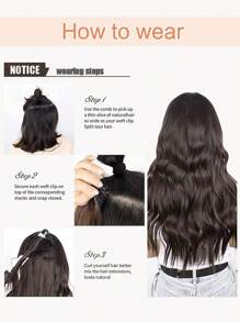 4PCS Clip in Hair Extensions 20inch Wavy Hair Extensions Clip ins Natural Brown Hair Extensions Full Head Synthetic Hair Pieces for Women Natural Luster