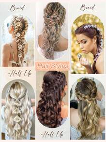 4PCS Clip in Hair Extensions 20inch Wavy Hair Extensions Clip ins Natural Brown Hair Extensions Full Head Synthetic Hair Pieces for Women Natural Luster