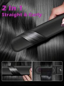 GENAI New Rechargeable Hair Straightening Brush, Hot Comb Hair Straightener For Women, Lightweight And Mini, Easy To Carry, Suitable For Morning Hair Care, Short Trips, Can Be Used For About 30 Minutes After A Full Charge.
