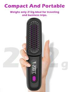 GENAI New Rechargeable Hair Straightening Brush, Hot Comb Hair Straightener For Women, Lightweight And Mini, Easy To Carry, Suitable For Morning Hair Care, Short Trips, Can Be Used For About 30 Minutes After A Full Charge.