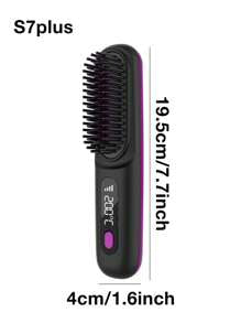 GENAI New Rechargeable Hair Straightening Brush, Hot Comb Hair Straightener For Women, Lightweight And Mini, Easy To Carry, Suitable For Morning Hair Care, Short Trips, Can Be Used For About 30 Minutes After A Full Charge.