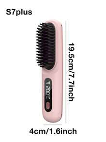 GENAI New Rechargeable Hair Straightening Brush, Hot Comb Hair Straightener For Women, Lightweight And Mini, Easy To Carry, Suitable For Morning Hair Care, Short Trips, Can Be Used For About 30 Minutes After A Full Charge.