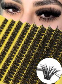 D Curl 10 Rows 200PCS Fluffy Lash Clusters , Individual Lashes Cluster Eyelash Extensions. Appearance Can Be Freely Combined And Matched With Multiple Styles.