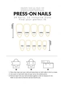 24 Pieces Of Almond Shaped Pressed Fake Nail Patches, Silver Contrasting Sweet And Cool French Style Women'S Nail Patches, New And Fashionable Fingertips, Matched With 1 Piece Of Jelly Glue And 1 Piece Of Rubbing Strip, Suitable For Women'S Parties, Dance