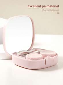 1pc/2pcs Portable Simple Square Contact Lens Case, DIY Solid Color Contact Lens Holder, Suitable For Daily Outdoor Use