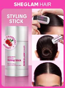 SHEGLAM HAIR Locked in Glossy Shine Strong Styling Stick-30g,Hair Smooth Wax Stick,Flyaway Hair Control,Elegant Sticks,Long-Lasting Hold,Sleek Look In 1-Swipe,Non-Sticky & Non-Greasy,Flake-Free & Zero White Cast,Cranberry Scent Made For All Hair Types|Str