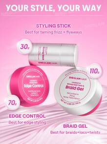 SHEGLAM HAIR Locked in Glossy Shine Strong Styling Stick-30g,Hair Smooth Wax Stick,Flyaway Hair Control,Elegant Sticks,Long-Lasting Hold,Sleek Look In 1-Swipe,Non-Sticky & Non-Greasy,Flake-Free & Zero White Cast,Cranberry Scent Made For All Hair Types|Str