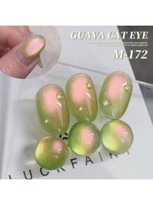 1PC 15ml Guava Cat Eye Gel Nail Polish, UV LED Curing, Long-Acting Fast Drying Nail Art Gel - Ideal Gift For Women For Spring And Summer