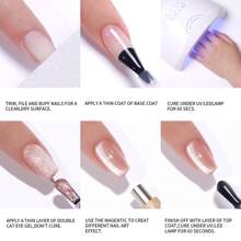 1PC 15ml Guava Cat Eye Gel Nail Polish, UV LED Curing, Long-Acting Fast Drying Nail Art Gel - Ideal Gift For Women For Spring And Summer