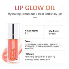 ibcccndc SHEIN X Milania Clear Lip Oil, Long Lasting Hydrating Lip Gloss Tinted Lip Balm Non-Sticky Revitalizing, Transparent Lip Care Oil For Dry Lip