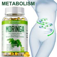 XEMENRY Moringa Capsules 1000mg -Weight Loss, Green Superfood, Metabolism Health Support - 120pcs