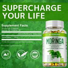 XEMENRY Moringa Capsules 1000mg -Weight Loss, Green Superfood, Metabolism Health Support - 120pcs