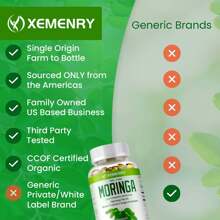 XEMENRY Moringa Capsules 1000mg -Weight Loss, Green Superfood, Metabolism Health Support - 120pcs