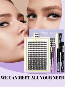DIY Lash Kit 168 PCS Individual Lash Kit   9-16MIX Lash Kit  Lash Bond And Seal And Lash Remover Lash Brush With Tweezers ( Kit-T50- 9-16MIX )