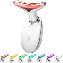 Face Neck  Massager, 7-Color LED Electric Facial Sculpting Tool , Red Light Therapy Wand, Vibration Massager For Skin Care, Reduce Wrinkles & Double Chin, Gifts For Her
