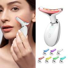 Face Neck  Massager, 7-Color LED Electric Facial Sculpting Tool , Red Light Therapy Wand, Vibration Massager For Skin Care, Reduce Wrinkles & Double Chin, Gifts For Her