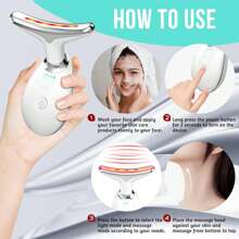 Face Neck  Massager, 7-Color LED Electric Facial Sculpting Tool , Red Light Therapy Wand, Vibration Massager For Skin Care, Reduce Wrinkles & Double Chin, Gifts For Her