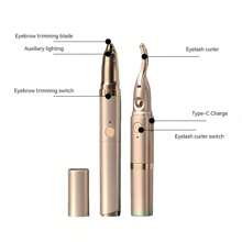 RAF 2-In-1 Electric Eyelash Curler, Hot Shaving Dual-Purpose Eyebrow Trimmer, Trim Eyebrows, Temperature Control, Anti Scalding, Curling And Shaping