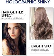 Body Glitter, Body Glitter Spray, Glitter Spray For Hair And Body, Long-Lasting And Quick-Drying Silver Glitter Hairspray Suitable For Stage, Festival Rave And Makeup Prom (2.11 Fl Oz)