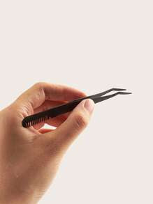 3pcs/set Black Seahorse + Pumpkin + Comb Tweezers For False Eyelashes Extension, Makeup Essential Tool