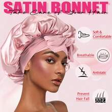 GOIPLE 7pcs Hair Care Set Edge Control Long-Lasting Hold Tames Frizz Rose & Black Castor Oil Nourishes Scalp Strengthens Hair Satin Bonnet Protects Hair Overnight Combs Brushes For Gentle Detangling Bands For Secure Styling For Daily Hair Nourishment & St