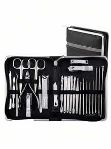Nail Clipper Kit Manicure Set Stainless Steel Professional Pedicure Kit For Nail Care Tools Fingernails & Toenails With Portable Suitable For Home, Workplace, Outdoor Travel