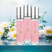 3-Pack Female Pheromone Perfume - Fresh Scent, Alcohol-Free, Long-Lasting 0.34 Oz Rollerball Design, Pink And Gold Design, Ideal Valentine's Day Or Birthday Gift