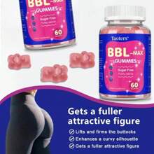 BBL MAX GUMMIES | Sugar Free, BBL-Boost Herbal Butt Enhancement Formula, With Vitamins A, C, E, B6, 60 Gummies