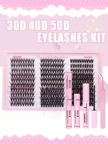 1260pcs, D Curl, Lash Clusters Lash Extension Kit DIY Lash Clusters Eyelash Extension Kit