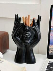 1pc Human Form Decorative Desk Organizer, Multi-Functional Pen/Makeup Brush Holder ,Jewellery Box,Pouch,Makeup Brush Holder,Brush Holder,Perfume Organiser,Pouch Bag