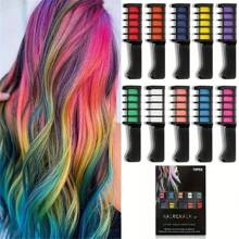 New Hair Chalk Comb Temporary Hair Color Dye For Girls, Washable Hair Chalk For Girls Birthday Christmas New Year Cosplay Hair DIY Party