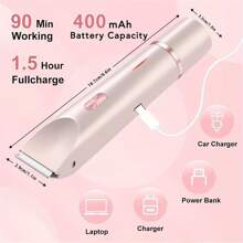 2 In 1 Electric Shaver For Women, 2025 New Rechargeable Women's Body Shaver Bikini Trimmer, Electric Razors For Women, Wet And Dry Hair Trimmer For Facial Face Lip Chin Underarm Legs (Pink)