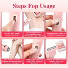 2 In 1 Electric Shaver For Women, 2025 New Rechargeable Women's Body Shaver Bikini Trimmer, Electric Razors For Women, Wet And Dry Hair Trimmer For Facial Face Lip Chin Underarm Legs (Pink)