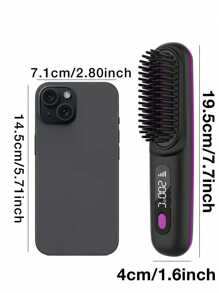 GENAI New Rechargeable Hair Straightening Brush, Hot Comb Hair Straightener For Women, Lightweight And Mini, Easy To Carry, Suitable For Morning Hair Care, Short Trips, Can Be Used For About 30 Minutes After A Full Charge.