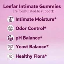 LEEFAR Women's Probiotic Gummies – PH Balance & Vaginal Dryness Support With Slippery Elm, Prebiotics & Lactobacillus Blend – Hawaiian Pineapple Flavor – 60 Gummies (Pack Of 1)