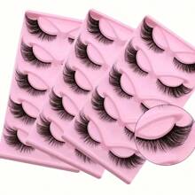 2 Packs Of 10 Pairs Of Long Cat Eye False Eyelashes - Holiday Gift, Slim, Elongated, Thick, And Exaggerated Effects - Reusable Strip-Shaped False Eyelashes, Creating A Charming Makeup Look, Perfect For Mother's Day