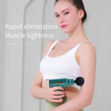 [Electric Massage Gun] 1200*2 Lithium Portable Electric Fascia Massage Gun - 4 Replaceable Massage Heads, 6-Speed Mode, Deep Tissue Impact Muscles, Relieve Muscle Tension, For Body, Back And Neck Massage With LCD Screen