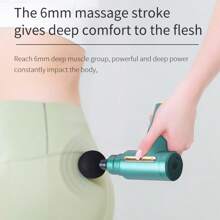 [Electric Massage Gun] 1200*2 Lithium Portable Electric Fascia Massage Gun - 4 Replaceable Massage Heads, 6-Speed Mode, Deep Tissue Impact Muscles, Relieve Muscle Tension, For Body, Back And Neck Massage With LCD Screen