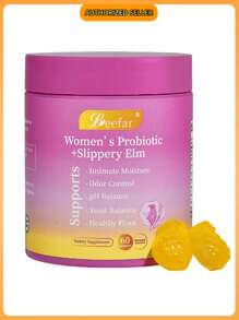 LEEFAR Women's Probiotic Gummies – PH Balance & Vaginal Dryness Support With Slippery Elm, Prebiotics & Lactobacillus Blend – Hawaiian Pineapple Flavor – 60 Gummies (Pack Of 1)