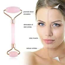1pc Face Beauty Massage Tool Set, Including Roller, Massage Board, Body Back Scraping Gua Board, Pink And White Options