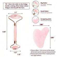 1pc Face Beauty Massage Tool Set, Including Roller, Massage Board, Body Back Scraping Gua Board, Pink And White Options